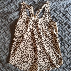 Racerback Zippered Cheetah Print Tank